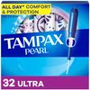 Tampax Pearl Tampons, with LeakGuard Braid, Ultra Absorbency, Unscented, 32 Count