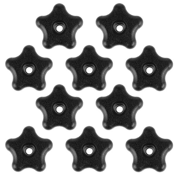 JIEYAO 10 Pcs 5/16" 18 Female Thread 5 Star Knobs, Plastic T Knobs, Clamping Knobs for T Track Bolts Jig Knobs Thumb Screw Threaded Knobs Hardware Nuts Accessories for Woodworking Jigs & Fixtures