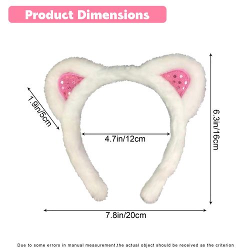 AEGYPIUS Cat Ears Headband - Hello Cat Headband - Cat Ear Headband - Plush Animal Ears Headband Cat Headband - Toddler Cat Ears - Fun and Glittering Hair Accessories for Girls and Women