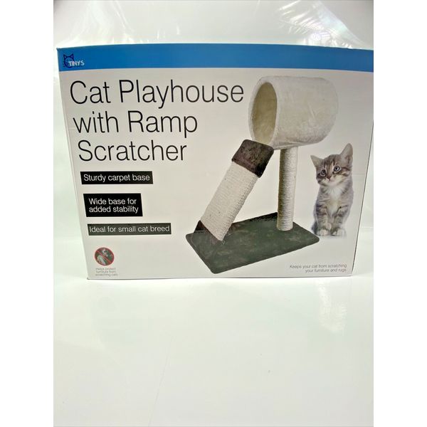 Tiny's Pet Products Cat Play House with Ramp Scratcher