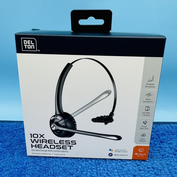 Delton - 10x Trucker Bluetooth Headset with Microphone - Black