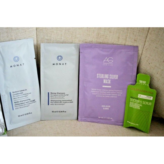 New Samples Monat Renew AG Sterling Silver Mask Biolage Rinse Goldfaden MD Hair