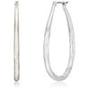 NINE WEST Women's Silver Teardrop Hoop Earrings