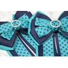 Horse Show Bows (Teal Polka-dot)