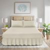 WEAVERS: 3 Pcs Luxurious Plain Frilled Valance Deep Fitted Sheet, Includes Pillowcase Pair. (Size Double Colour Mocha)