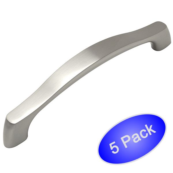 *5 Pack* Cosmas Cabinet Hardware Satin Nickel Handle Pulls #9444-128SN