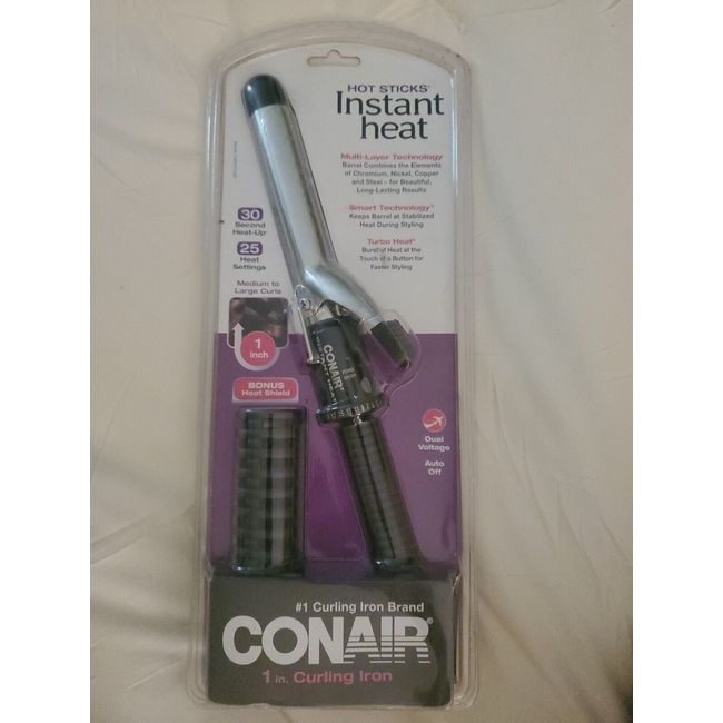 Conair 1 in Curling Iron with Bonus  Instant Heat Bnib