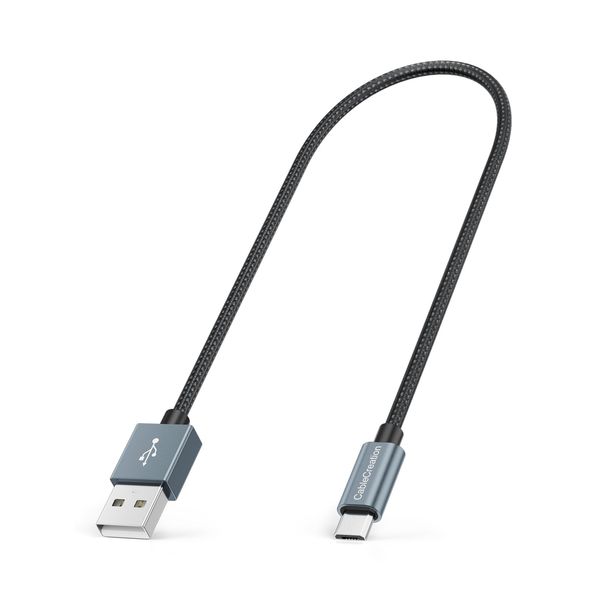 CableCreation Short Micro USB Cable 1FT Grey, Micro USB to USB Cable Triple Shielded Fast Charger Cable Compatible with PS5/PS4, Raspberry Pi Zero, Chromecast, Phone, 0.3M