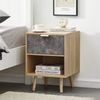 White Nightstand LED Light Bedside Table Cabinet 3 Drawer Bedroom High Gloss