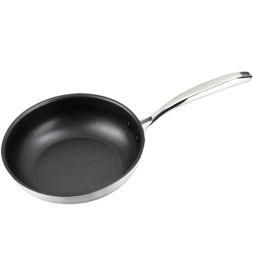 MAGEFESA Balance 7.9-Inch Stainless Steel Frying Pan with Xylan Plus Non-Stick Coating – Energy-Saving Full Induction Base, Triple-Layer Diffuser Bottom, Oven Safe, Anti-Splash Design, Skillet