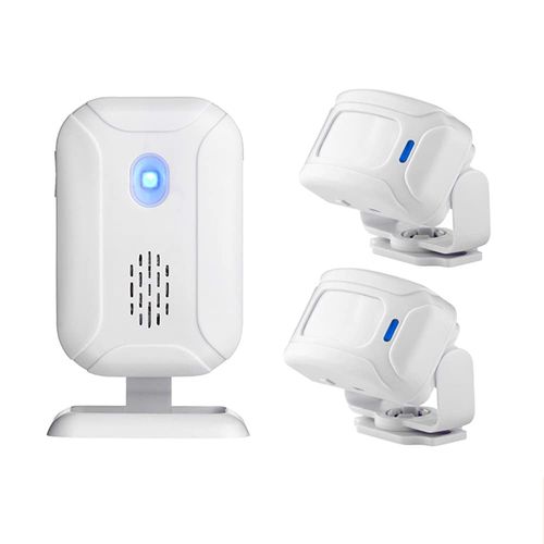 Wireless PIR Motion Sensor Detector Security Alarm Chime,Shop Store Office Home Front Door Entry Welcome Doorbell,Mailbox Alert, Garage Driveway Alarm,with Night Light (1 Receiver and 2 PIR Detectors)