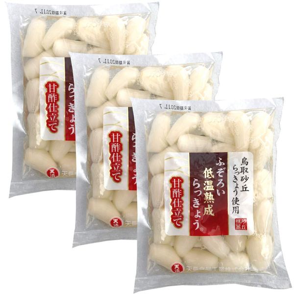 Tencho Foods Pickled Rakkyo Pickled 6.7 oz (190 g) x 3 Bags, Tottori Sand Dunes, Additive-Free, Made in Japan, Low Temperature Aging