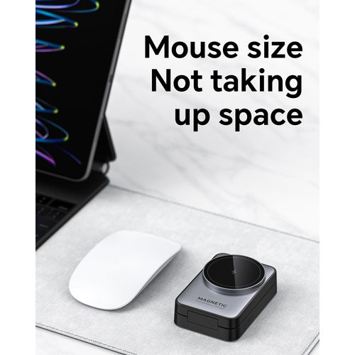 2024 Upgraded 3-in-1 Wireless Charger for iPhone,Travel Magnetic Charger Stand Nightlight Foldable Wireless Charging Station Compatible with Magsafe Charger&iPhone 16/15/14/13/12,Apple Watch&AirPods