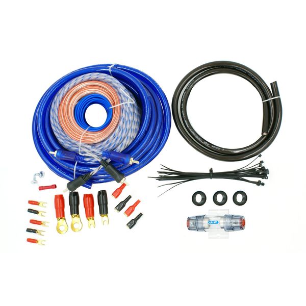 DNF 4 Gauge Blue Audio Kit Complete Amplifier Amp Installation Kit 2600W
