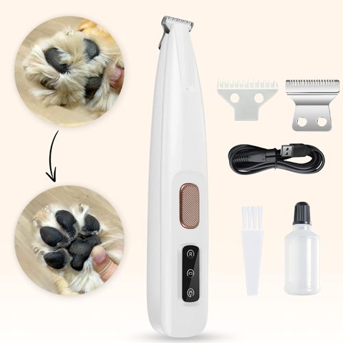 liucocotos Dog Paw Trimmer - Ultra-Low Noise Grooming Kit with Replacement Blades for Paws, Eyes, Ears, Face & Rump - Suitable for Cats & Dogs (1 Set)
