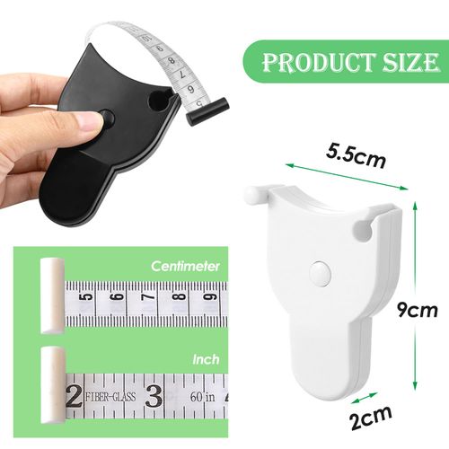 XPOOP 2 Piece Sewing Tape Measure Sewing Tape Measure Body Tape for Body, Fabric Sewing and Crafts, Retractable, Double Sided (Black/White)