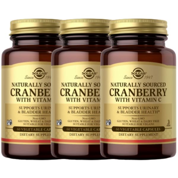 Solgar Natural Cranberry Vitamin C 60 Veggie Capsules (3 x)