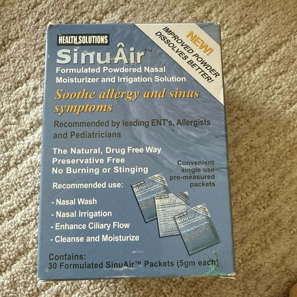 SinuAir Powdered Saline - 30 Convenient Packets - pH Balanced Saline Mix