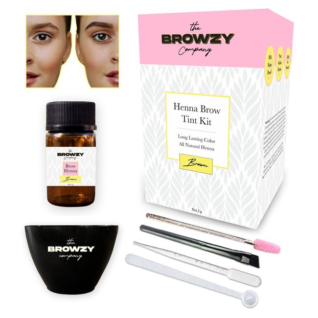 THE BROWZY COMPANY Henna Eyebrow Tint Kit | Eyebrow Dye | Brown