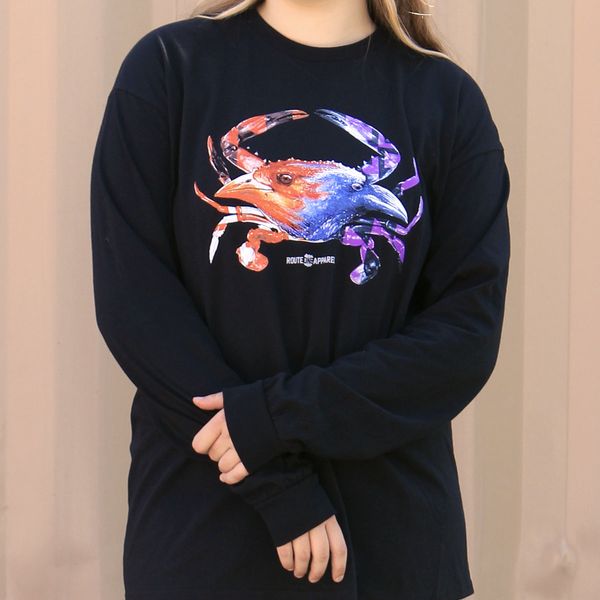 Baltimore Birds Crab (Black) / Long Sleeve Shirt - Medium / Black