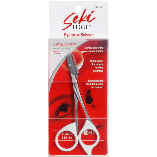 Seki Edge Stainless Steel Eyebrow Comb Scissors SS-605