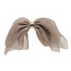 [Barrette] Fluffy Elegant Ribbon One-Touch Hair Accessory [Magic Style], 【2】Grege