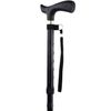 Extra Long Crutch Handle Folding Walking Stick - Black