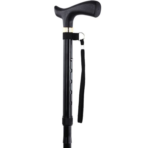 Extra Long Crutch Handle Folding Walking Stick - Black