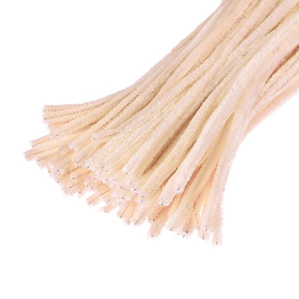 YOKIVE 100 Pcs Pipe Cleaners, Chenille Stems Decoration, Great for DIY Art Craft Supplies (6mm 12 Inch Beige)