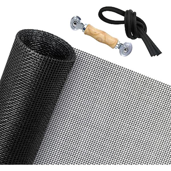 Adjustable DIY Window Screens with Fiberglass Mesh, Black