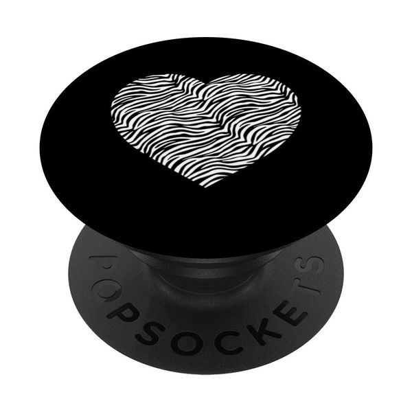 Zebra Heart PopSockets Adhesive PopGrip
