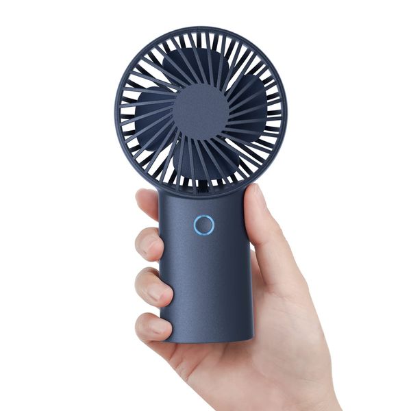 JISULIFE Handheld Mini Fan [20Hrs Cooling] USB Rechargeable 4000mAh Portable Fan, Battery Operated Hand Fan for Travel/Makeup/Eyelash/Camping/Home/Office, Ideal Gifts for Women, Men, Boys, Girls-Blue