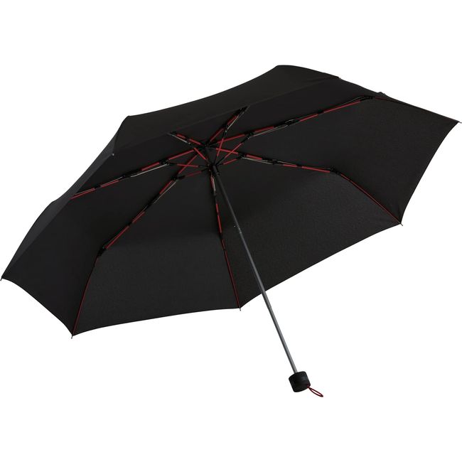 Mabu SMV-41791 Folding Umbrella, Windproof 7 Ribs, Semi-Auto Close Type, Men's, Fiberglass Ribs, 23.6 inches (60 cm), Durable, Noir