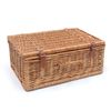 Empty Wicker Hamper Basket Leather Stripes 55 cm