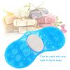 Shower Foot Scrubber Massager, Blue Silicone Foot Massage Cleaner Bath Shower Foot Massage Mat Pad with Pumice Scrub Stone Bathing Aid Foot Massage Exfoliating Foot Cleaner