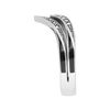 Esse Marcasite Sterling Silver Black Enamel & Marcasite Double Row Wishbone Ring (O)