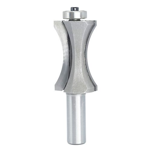 Akylin's Convex Edge Oval Router Bit 1/2" SHK x 1-13/16"CL, Shallow Bullnose at 1-1/2" Length,Convex Column Molding Router Bits-Perfect for Stair Treads and Shelf Edges