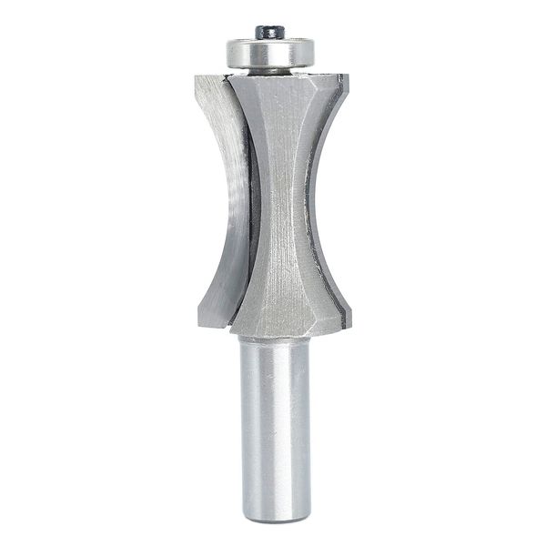 Akylin's Convex Edge Oval Router Bit 1/2" SHK x 1-13/16"CL, Shallow Bullnose at 1-1/2" Length,Convex Column Molding Router Bits-Perfect for Stair Treads and Shelf Edges