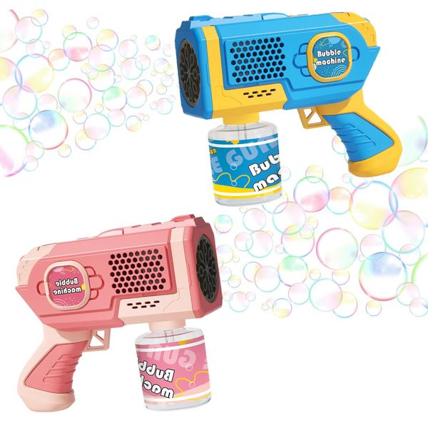 Bubbles Electric Bubble Gun Set, Automatic Light, Bubble Maker, Cute, Bubble Machine, For Children, Toy, Outdoor Play, Picnic, Camping, Birthday, Wedding, Gift For Ages 6 and Up (Set of 2)