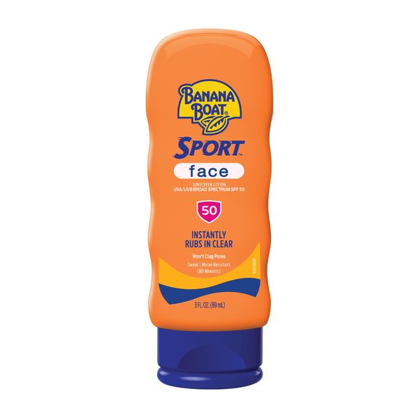 Banana Boat Sport Sunscreen for Face SPF 50, 3oz | Stocking Stuffers for Adults, Christmas Gifts, Winter Vacation Essentials, Winter Essentials, Winter Sports, Travel Size Sunscreen for Dry Skin, 3oz