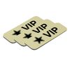VIP (Star) 1 x 3" Name Tag/Badge, Brushed Gold, (3 Pack)