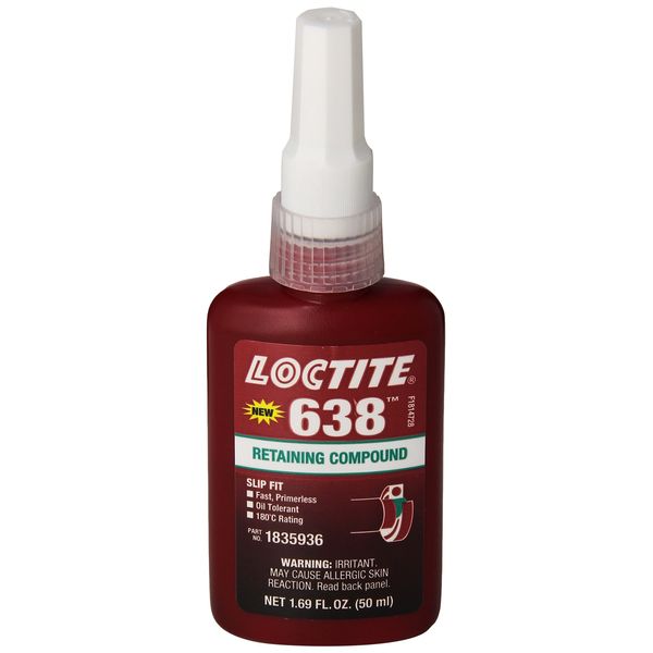 Loctite 21448 Green 638 High Strength Retaining Compound, 50 mL Bottle