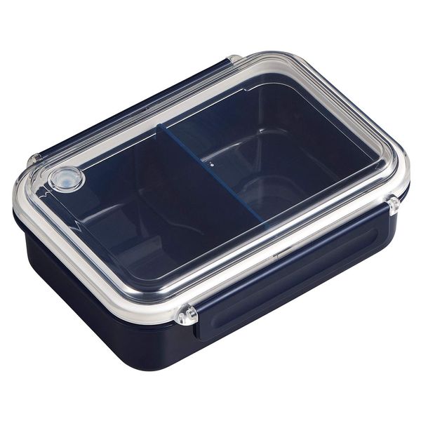 OSK PCL-1S Whole Frozen Bento Box with Dividers, Navy, 16.9 fl oz (500 ml), Made in Japan, Dishwasher, Microwave Safe, Lock, Washer, Washer, Washer, Washer, Simple, Stain Resistant, Unisex, Kids,