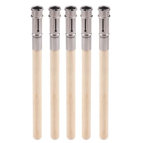 GTHER 5PCS Wooden Pencil Extender,Adjustable Art Pencil Lengthener, Pencil Extender Holder with Aluminum Handle for Colored Pencils Crayon School Office Supplies