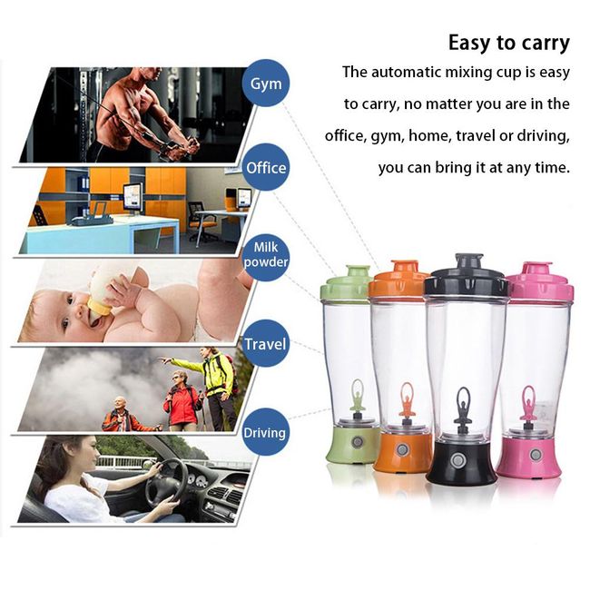  Electric Protein Drink Shaker with Electric Portable Electric Protein  Blender Cup Electric Protein Shake Mixer : Home & Kitchen
