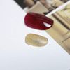Yienate False Nails Red Round Head Gold Dust French Nails Fake Nails for Women and Girls 24Pcs (Red)