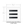 6x6 Modern AC Vent Cover - Decorative White Air Vent - Standard Linear Slot Diff