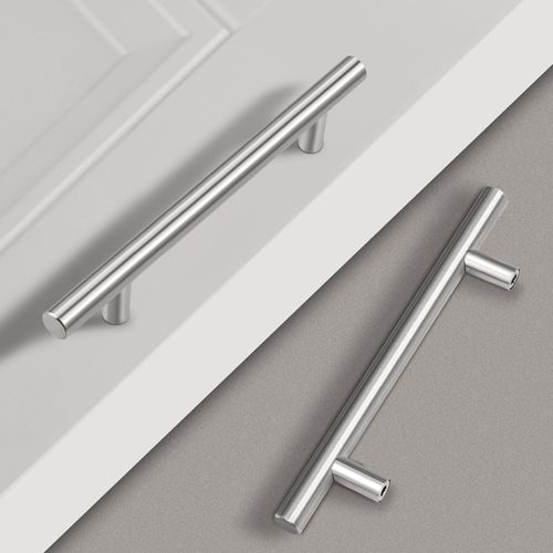 Gobrico Brushed Nickel Cabinet T Bar Pulls 30 Packs Kitchen Pulls 5 Inch Hole Centers Dresser Drawer Pulls Stainless Steel Kitchen Cabinet Handles