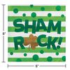 Creative Converting Irish Shamrock Beverage Napkins, 5", Multi-color