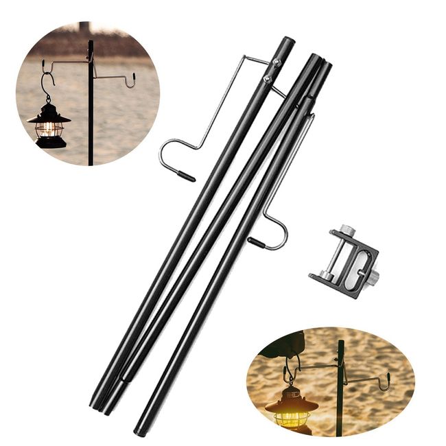 Camping Folding Lamp Pole, Aluminum Alloy Outdoor Lamp Post